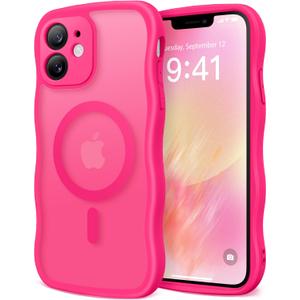 CAPRARO Cute for iPhone 11 Case, Compatible with MagSafe Hot Pink