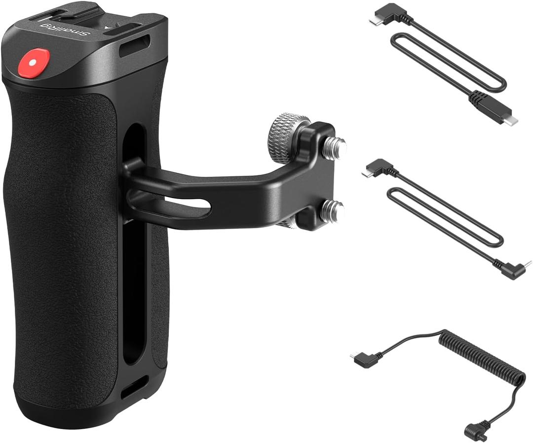 SMALLRIG Threaded Side Handle with Record Start/Stop Remote Trigger, 3 Control Cable, Compatible with Sony A7 III/ FX3/ A6600, for Canon R5II/ R5C, for FUJIFILM X-H2S/ X-T5, for Panasonic S5 II/ GH5