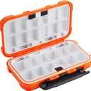 Hlotmeky Small Kayak Mini Tackle Box Waterproof Fishing Lure Box Terminal Storage Fishing Hook Organizer (Orange)