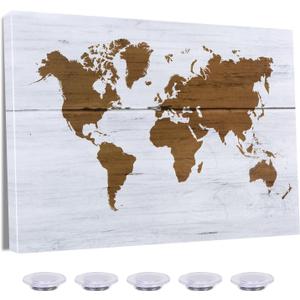 Dry Erase BoardDecorative Print Magnetic Surface White Board for Wall with Design, 16 x 12 inches Frameless Dry Erase Board for Wall, World Map, Magnets IncludedW-MAP,4030,1p (15.8 x 11.8")
