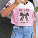 RoseSeek Girl's Jersey Shirts Number Graphic Tees Half Sleeve Hip Hop Y2k Crop Tops Football Jersey (White)