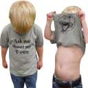 MODNTOGA Baby Boy Ask me About My moo Cow Shirt Little Cowboy Short Sleeve Top Toddler Kid T-rex Ranch T-Shirt Funny Dino Tee (5-6 Years)