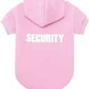 BINGPET Security Dog Hoodies Puppy Sweater Cold Weather Dog Coats Soft Brushed Fleece Pet Clothes Hooded Sweatshirt for Dog Cat Pink XL (X-Large (Chest Girth 34"), #1 Pink(Security))