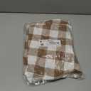 Smiry Round Picnic Tablecloth, Elastic Waterproof Fitted Vinyl Tablecloths for 57"-68" Tables, Flannel Backed Buffalo Plaid Table Cover for Dining, Camping, Outdoor, White and Brown