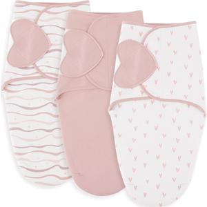 Susurration Swaddle Sleep Sacks 3 Pack 100% Muslin Cotton Swaddle Blanket Small Baby Wrap for 3-6 Months Newborn Girls,Boys,Infants Essentials,Adjustable Wearable Sleeping Sack (Pink, 3-6 Months)