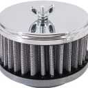 KIPA Chrome Air Cleaner Filter 4" x 2" assembly Fits for carburetor with 2 5/8" or 2 5/16" neck diameter Washable 7151 4354 1489 6475 4790