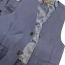 YuanLu Boys Suit for Kids Tuxedo Wedding Ring Bearer Outfit, 5 Piece Boy Slim Fit Formal Suits with Adjustable Waist (6 Years, Blue)