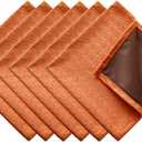 Orange Cloth Napkins 18x18 Inch, Reusable Washable Thick Dinner Napkins Set of 6, Jacquard Texture Table Napkins Ideal for Farmhouse Party Wedding Hotel Thanksgiving