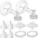 PumpMom-us 19mm Oval Flange Pump Parts for S1 S2 9 Plus Breast Pump, Replacement 19 mm Breast Shield/Duckbill Valves/Backflow Protector/Silicone Tubing