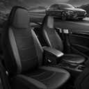 Road Comforts Car Seat Cover, Leather Car Seat Covers, Automotive High Back Front Car Seat Covers, Airbag Compatible, Universal Fit for Most Cars (Black)