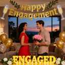 Engagement Party Decorations Engaged LED Letter Lights and Neon Marquee Signs for Indoor and Outdoor Wedding Celebrations, Ideal for Engagement Announcements, Bridal Showers, and Proposal Events