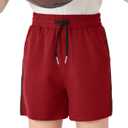 Haloumoning Boys Mesh Athletic Shorts Kids Quick Dry Side Slit Basketball Gym Shorts with Pockets 5-14 Years Wine Red