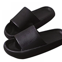 Pillow Slippers, Quick Drying Open Toe Soft Cushioned Extra Thick Non-Slip Massage House Slipper Pool Gym Shower Bathroom Sandals (Color : Black, Size : 44-45
