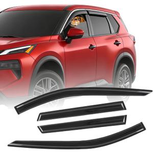 Out-Channel Window Rain Guards for Nissan Rogue 2021-2025 Window Visor Black Rain Shields Deflectors for Rogue Accessories S SV SL 4PCS (for 21-25)