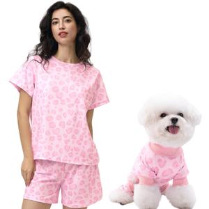 XPUDAC Matching Dog and Owner Clothes Dog Pajamas for Small Medium Dogs Stretchable Pet Onesies, Owner and Doggie Pjs are Sold Separately, L