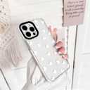 NITITOP Compatible with iPhone 13 Pro Case Cute Clear for Women Girls White Love Heart Pattern Ultra Slim with Bumper Protector Soft TPU Anti-Yellow Protective Cover - White Heart