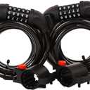 SEPOX 2Pcs Pack 6FT Extra Long Cable Combination Bike Locks, 5 Digits Retractable Security Lock, 12mm Heavy Duty Anti Theft Anti Rust Cable for Bicycle, Scooter, Gate, Outdoor Equipment, Weatherproof