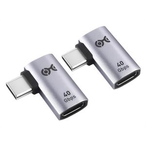 Cable Matters 2-Pack 40Gbps Flat Right Angle USB C Adapter, Up to [4K@240Hz Video, 240W Charging, 40Gbps Data Transfer] 90 Degree USB C Adapter, Compatible with Thunderbolt 4, iPhone 16, Steam Deck