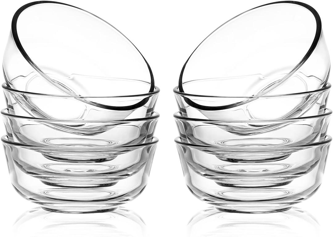 Sweejar Small Glass Bowls Set, 8 oz Prep Bowls for Cooking, 4 inch Bowls for Kitchen, Dessert Bowls for Ice Cream, Serving Bowls for Dipping, 10 pack