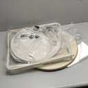 VASAGLE LILEA Collection - Small Round Side End Table, Modern Nightstand with Fabric Basket, Cream White ULET223K67