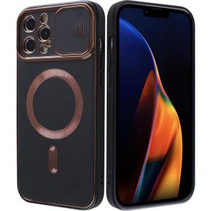 Sliding Camera Cover for iPhone 13 Pro Max Compatible with Magsafe Cell Phone Case Slim Shockproof & Military Grade Protective Scratch Resistant Phone & Screen Cover for iPhone 13 Pro Max - Black