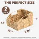 2-Pack Wicker Basket Set - Water Hyacinth Pantry Organizers and Storage w/Handles, For Home, Bedroom, Kitchen, & More - 100% Earth Friendly Woven Rattan, Simple Open Shape Decorative Baskets