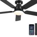 Ceiling Fans with Lights- 46 Low Profile Indoor Ceiling Fan with Light Black