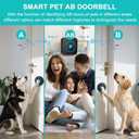 Dog Door Bell for Potty Training, Smart Wireless Doggie Doorbell to Go Outside, 1000 Feet Long Range with IP65 Waterproof Super-Light Touch Button, 60 Melodies & Adjustable Volume (2 Button)