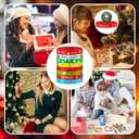 Poen 240 Pcs Christmas Party Favors 120 Christmas Silicone Bracelets 120 Xmas Round Pin Buttons Santa Snowflake Rubber Wristbands Bulk Set for Xmas Adult Gifts Stuffers Fillers Decoration Supplies