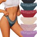 Which is Seamless Underwear for Women Sexy No Show Bikini Panties Lace High Cut Hipster Cheeky Panty 6 Pack Large