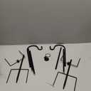 Shepherds Hooks for Outdoor 42 Inch Garden Bird Feeder Pole with 5 Prongs Base Adjustable for Hanging Flower Basket Plant Pot Solar Lantern Light Wind Chime Hanger for Wedding Decor 2 Pack