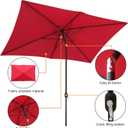 Blissun Rectangular Patio Umbrella, Table Market Umbrella with Tilt and Crank, Outdoor Umbrella for Garden, Deck, Backyard, Pool and Beach
