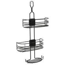 Bathroom Shower Caddy Hanging - 3-Tier Organizer with Soap Holder & 6 Hooks for Towels, Sponge; Fits 21mm Shower Head Arm, Black