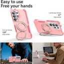 for Samsung Galaxy S26 Ultra case with Stand, 7X Military-Grade Drop Protection, Shock-Absorbing Phone Rugged Cover, Compatible with MagSafe Accessories,360 Magnetic Stand, LightPink