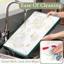 2 x Shelf Liners for Kitchen Cabinets 12in x 20FT Non Adhesive Drawer Liner Gold Floral Thickened Shelf Liner Paper Strong Non-Slip Easy to Clean for Tool Box Refrigerator with Knife and Tape Measure