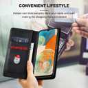 Jasonyu Flip Wallet Case for Samsung Galaxy A23 5G/4G,Leather Magnetic Folio Cover with Card Holder,Kickstand - TPU Shockproof Durable Protective Phone Case,Black