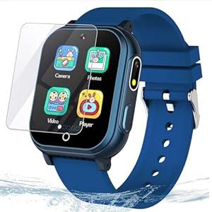 Kids Waterproof Smart Watch with 32 Games Dual Camera Music Player Pedometer Habit Tracking HD Screen Protectors Lanyard Flashlight Storybook, Smart Watch for Kid Birthday Gifts for 5-12 Year Olds Boy