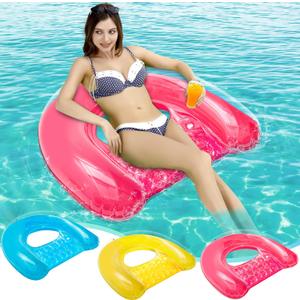 Pool Float Chairs,PuppyuWill Inflatable Pool Floats Perfect for Pool Swimming,Low-Odor Pool Floaties for Adults-for Lake&Fun Swim Party (Blue & Yellow & Pink)