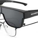 ROCKBROS Polarized Fit Over Glasses Sunglasses Wrap Around UV400, Medium