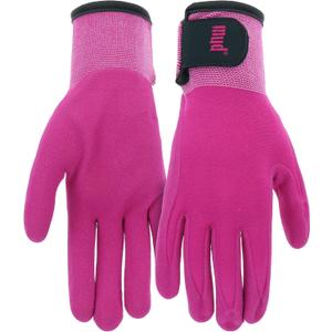 MUD Grip Women's Polyester Blend Shell and Water Resistant Sandy Nitrile Coated Palm Abrasion Resistant, Excellent Grip (Medium/Large (Pack of 1), Purple)