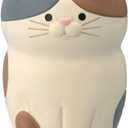 Cat Pen Holder, Cute Phone Stand Multifunctional Tablet Glasses Pencil Holder Cat Ornament Desk Organizer Accessories for Office Home Bracket (Squat Tri Colored Cat)