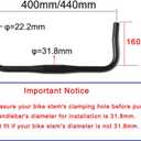 UPANBIKE Bike Bullhorn Handlebar Aluminum Alloy Bar 31.8mm Width 440mm for Fixed Gear Bike Road Bike