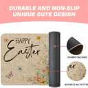 Artoid Mode Rabbit Flowers Bunny Eggs Butterfly Happy Easter Doormat, Home Decor Low-Profile Switch Rug Door Mat Floor Mat for Indoor Outdoor 17x29 Inch