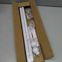 GXOACKJ Curtain Rods for windows 32-62 inch, 5/8 inch Decorative White Splicing Heavy Duty Metal Curtain Rod set with Brackets