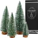 Desktop Miniature Pine Tree Tabletop Christmas Tree Small Pine Tree Decor Christmas Tree Toppers (Green 4pcs)