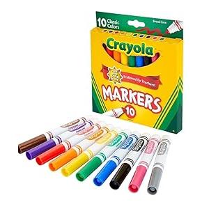 12 Packs: 10 ct. (120 Total) Crayola Classic Broad Line Markers, 6/'' x 1/'' x 5.5/''