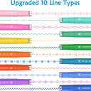 AECHY 12Pcs Dual Tip Markers Pens for Note Taking, Curve Highlighter with 10 Different Curv Shapes & 12 Colors Fine Lines, Colored Curve Pen for Students,Planners,Teachers, Scrapbook Supplies