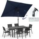 SUNVIVI OUTDOOR Patio Umbrella, Rectangular Patio Umbrella, Metal Pole Square Outdoor Umbrella with Crank and Push Button Tilt, Large Outdoor Umbrella with Polyester Canopy