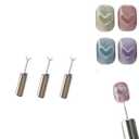 3 x Heart Cat Eye Magnet for Nailsprofessional Magnetic Tool for Gel Polish DesignProfessional DlY ManicureKit with Magnetic Polish GuideReusable Nail Art Accessories(3Pcs)