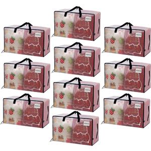 VENO 10 Pack Moving Bags and Large Christmas Decoration Storage Bins with lids. Alternative to Moving Boxes, Packing Supplies for College. Heavy Duty Totes (Clear, 10 Pack)